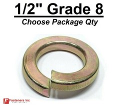 1/2″ Grade 8 Hardened Yellow Zinc Plated Steel Split Lock Washers