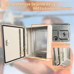 10x8x6″ Carbon Steel IP66 Enclosure Wall Mount Outdoor Electrical Junction Box