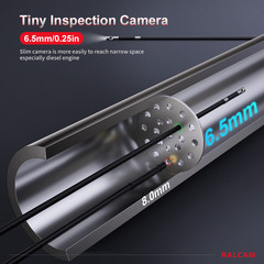 Ralcam Dual Lens Articulating Borescope 5″ Endoscope Inspection Camera 5FT Semi