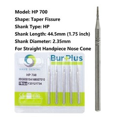 Wave Dental Burs HP 701 702 702L 703L Taper Carbide Burr for Straight Handpiece