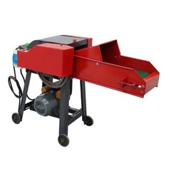 4-Blades Corn Straw Chaff Hay Cutter Pulverizer w/Belt Conveyor 220V 400-800kg/h