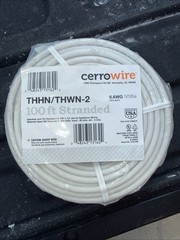 Cerro Wire 6 AWG THHN White Stranded Copper Wire 100 Ft Roll THHN/THWN-2 NEW
