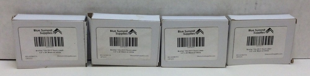 Blue Summit Supplies Brother TZe-231 P-Touch Compatible 1/2″ Label Tape 4CT