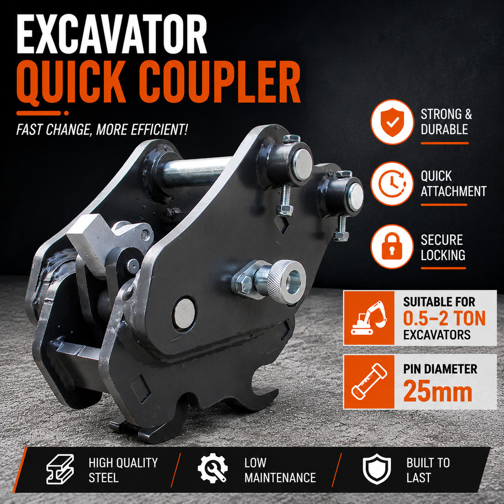 25mm Excavator Quick Hitch Coupler for 0.5-1.6 Ton Mini Excavator Free Ship