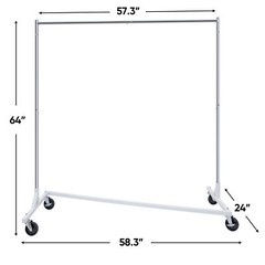 2PCS Z-Base Garment Rack Rolling Clothing Clothes Rack Sturdy Storage Shelf