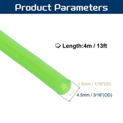 13 Ft(4M) Latex Rubber Tubing, 1/16″(1.8mm)ID 3/16″(4.5mm)OD, Fluorescent Green