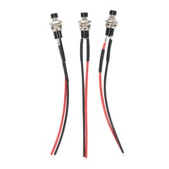 Pre-Wired SPST Momentary Mini Push Button Switch 12V 5A N/O 3 Pack with Plug