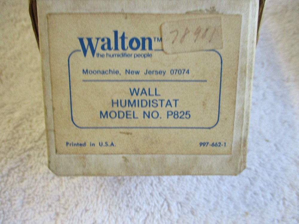 NIB Walton Wall Humidistat Model No. P825