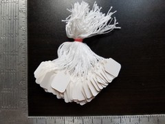 Blank White Merchandise Price Tags w/ String Retail Jewelry Strung Large Small