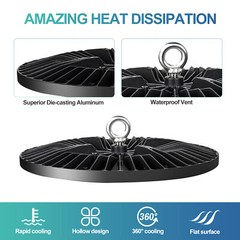 20Pack 200W UFO LED High Bay Light with Hook & Cable for Gym Factory Barn Garage