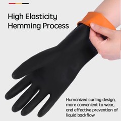 Rubber Latex Chemical Resistant Reusable Acid Alkali Gloves Safety Work Gloves