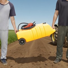 14 Gallon Portable Fuel Caddy with Manual Pump & 10ft Delivery Hose yellow (53L)