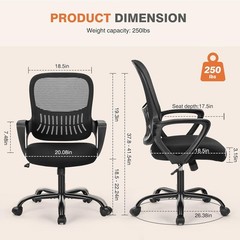 Sweetcrispy Home Office Managerial Executive Chair with Ergonomic Design, Mid…