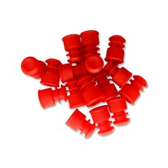 Test Tube Cap, 12mm/16mm, 12x75mm, 3 Colors, Red, Blue, and Clear
