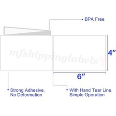 8000 4″x6″ Fanfold Direct Thermal Shipping Labels Perforated for Zebra & Rollo