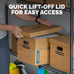 Bankers Box Small Classic Moving Box 10 Pack, Reinforced Handles, Tape-Free Asse