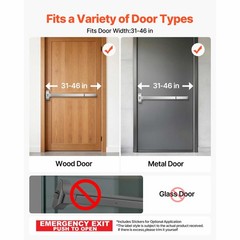Uimoso Push Bar Exit Device with Dual Locking Bolt for 31″ Doors