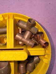 Lot Of Misc Copper Solder Fittings; 1” & 3/4” Coupling, 45, Street 45, Tee’s !!!