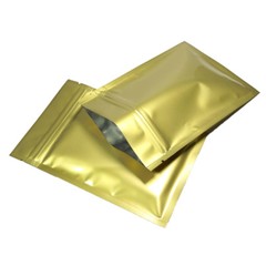 Multi-Size Both Sided Glossy Gold Foil Mylar Flat Zip lock Bag Wholesale G03