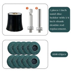 10 PCS 2″ 60 Grit Curved Flap Discs with 1/4″ Holder for Die Metal Wood Grinding