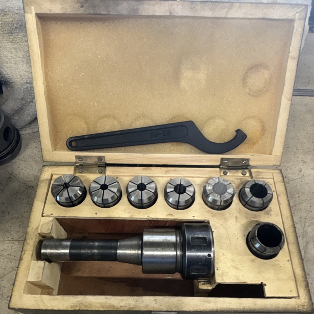 ER Collet Chuck Set with Taper Shank, Spring Collets, Wrench, MPN E8XE0625