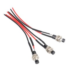 Pre-Wired SPST Momentary Mini Push Button Switch 12V 5A N/O 3 Pack with Plug