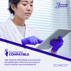 1st Choice Indigo Nitrile Disposable Exam/Medical Gloves 3 Mil, Latex-Free, 100