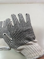 Dotted String Knit Gloves Both Sides Black PVC Dots 10x 12 Pairs 120pr Gloves L