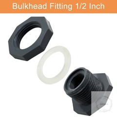 4pcs NPT1/2 PVC Bulkhead Fitting, 1/2 Inch Plastic Water Tank Connector Threaded