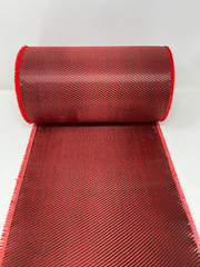 12″ x 5FT Twill Weave Red Hybrid Carbon Fiber Fabric Cloth Resin Kit