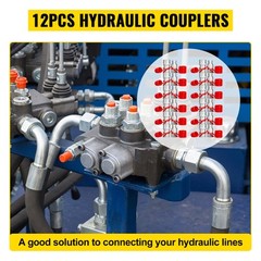 12 Sets of 1/2″ NPT Flat Face Hydraulic Coupler Quick Connect Skid Steer Bobcat