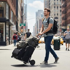 Heavy-Duty Folding Cart with 44” Telescoping Handle – Smooth Rolling Wheels