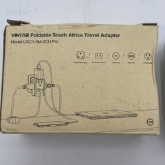 Foldable South Africa Travel Plug Adapter, Type M Power Adapter White