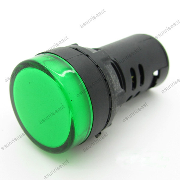 5PCS Green 22mm AC/DC110V LED Indicator Light Power Signal Panel Lamp AD16-22D/S