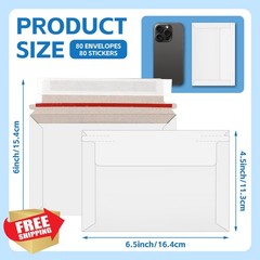 Cmkura 80 Rigid Mailers 6.5×4.5 White Photo Document Card Shipping