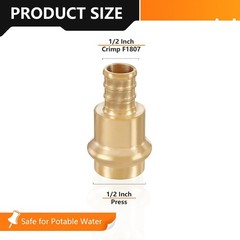 1/2″ PRESS X 1/2″ PEX Copper Press Fitting Adapter, 10-Pack