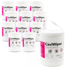 CaviWipes Surface Disinfectant Towelettes 160 Canister- Case of 12, 13-1100