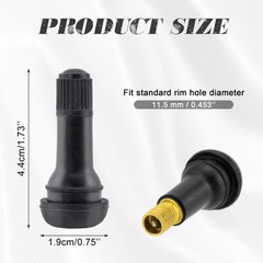 Quacc 10 PCS TR413 Rubber Snap-in Tire Valve Stems Sturdy Replacement Tyre Va…