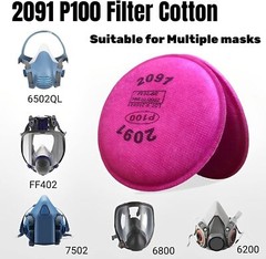 2091 P100 Replacement Particulate Filters Respirator for6000 6200 6800 7000 FF-4