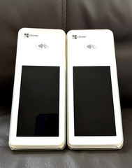 Clover Flex 2 White POS – Lot of 2 – Factory Reset – Protective Grip Case
