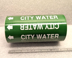 Brady 41522 Pipe Marker, City Water, Green – 30 Label Roll, Grainger 9LET2