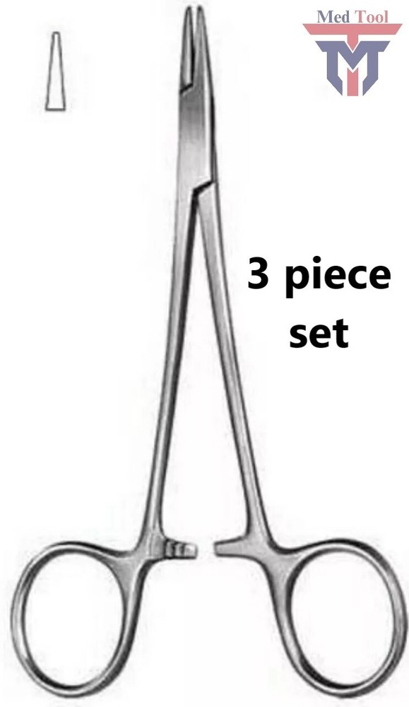 3 piece Suture Needle Holder / Driver (5″ Stainless Steel)