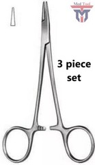 3 piece Suture Needle Holder / Driver (5″ Stainless Steel)