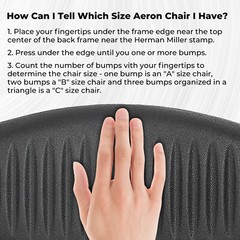 Black Lumbar Back Support Pad Size B For Herman Miller Aeron Chair Plastic New