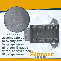 3-Gang Plastic Electrical Box, Grey Outlet Box, Three Gang New Work