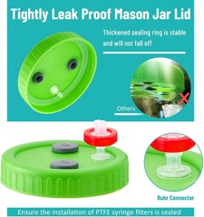 Mushroom Liquid Culture Mycelium JAR LIDS,Set of 12, Wide Mouth With PTFE Filter
