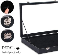 Ring Holder Organizer Box, Jewelry Display 100 Slots Ring, Black Large Size