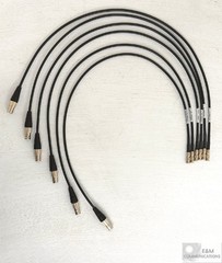 LOT OF 6 LAIRD HDBNC4855-BF02 HD-BNC MALE TO STD BNC FEMALE 12G-HD-SDI CABLE 2FT