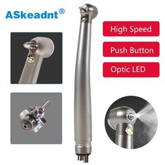 ASkeadnt Dental Fiber Optic LED E-generator High Speed Handpiece Turbine 4Holes