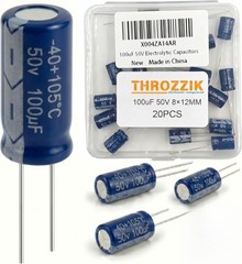100uF 50V 8x12mm 20pcs Electrolytic Capacitor MFD 50 Volt 0.32×0.47in Aluminum